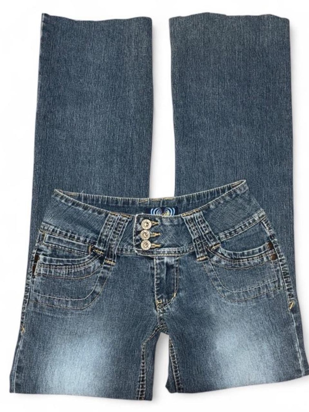 Angels Low Rise Bootcut Jeans Y2K 3 Button Medium Wash Size 5